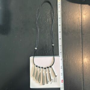 J Jill adjustable black cord silver necklace